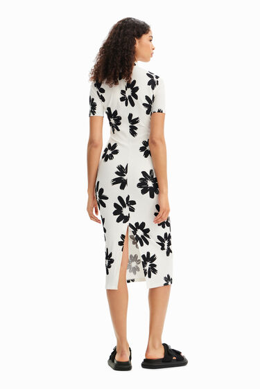 Vestit midi slim flors arty | Desigual