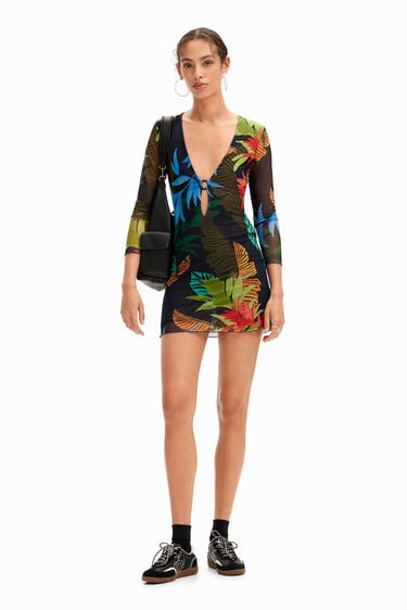 Tropische tulen mini-jurk | Desigual