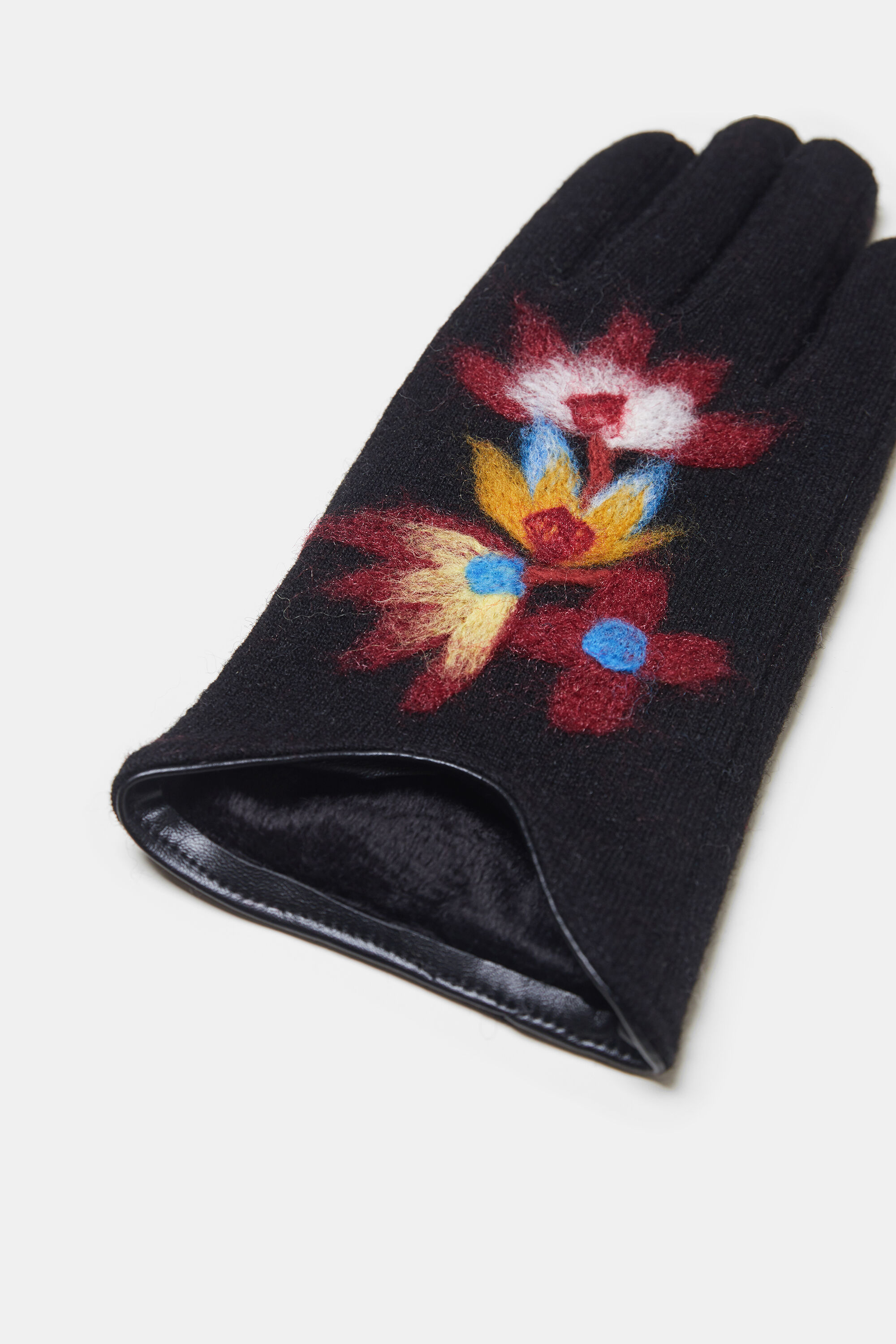Floral knit gloves Desigual