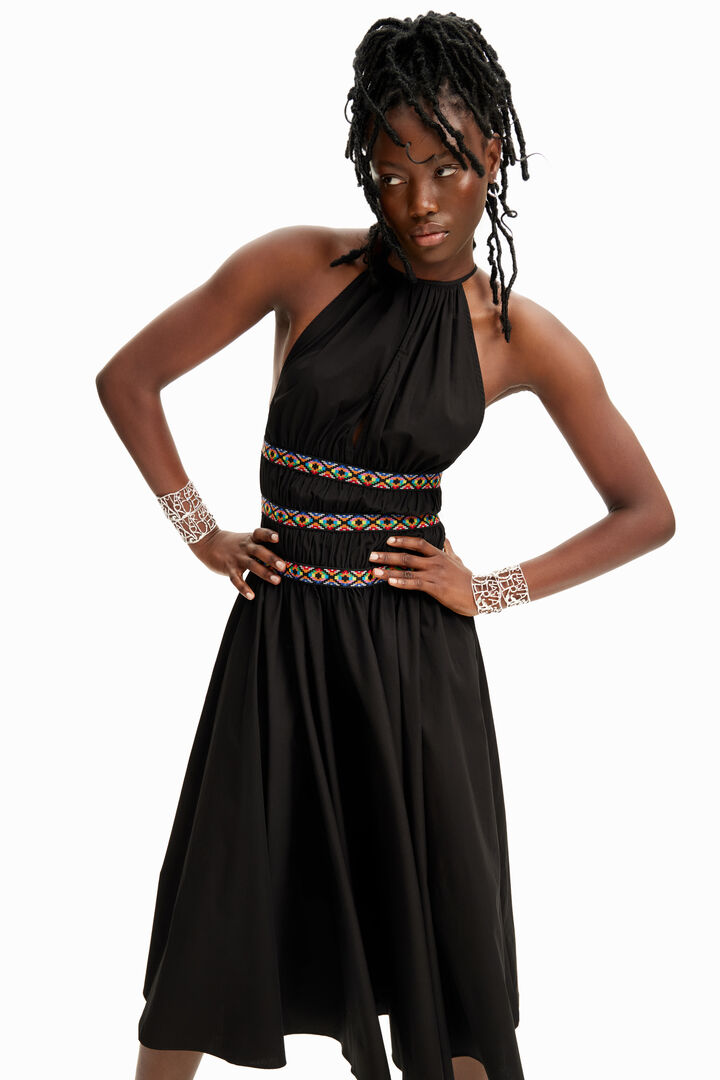Stella Jean midi halter dress | Desigual