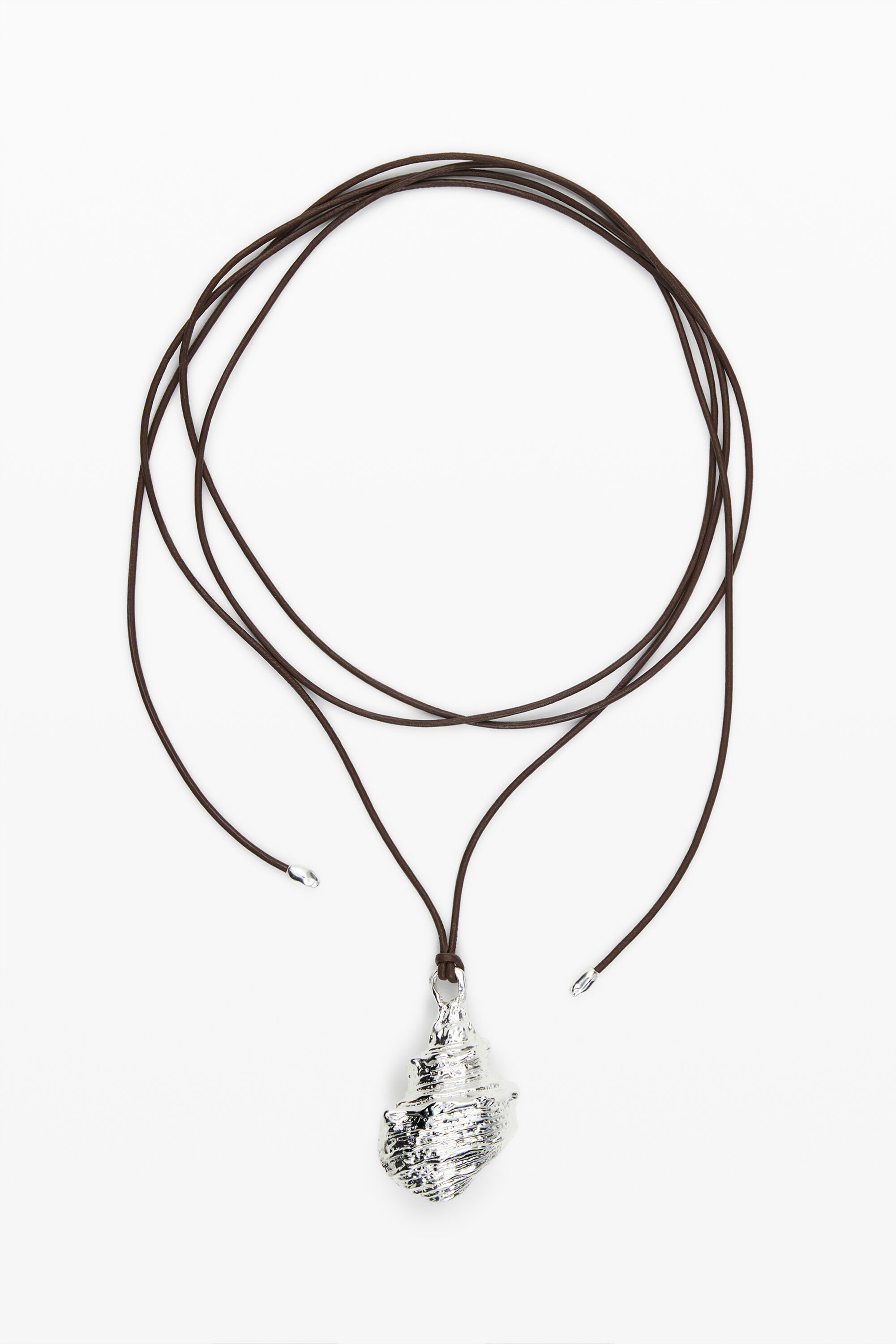 Silver shell pendant cord Zalio