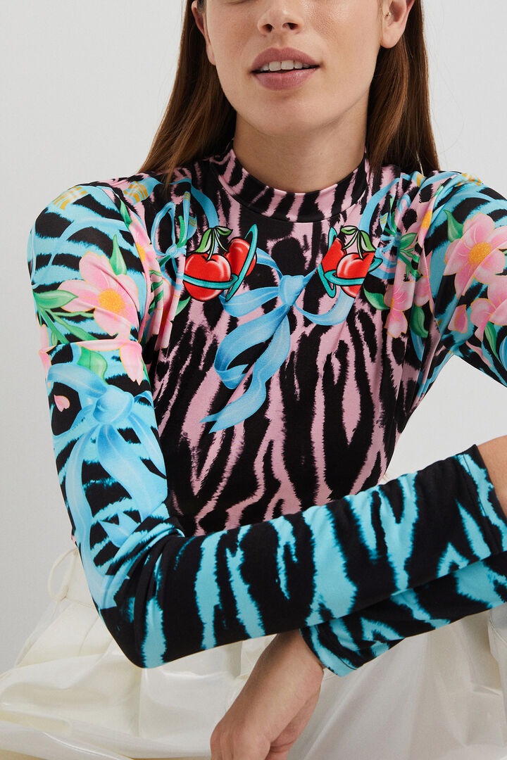 Animal print slim bodysuit | Desigual