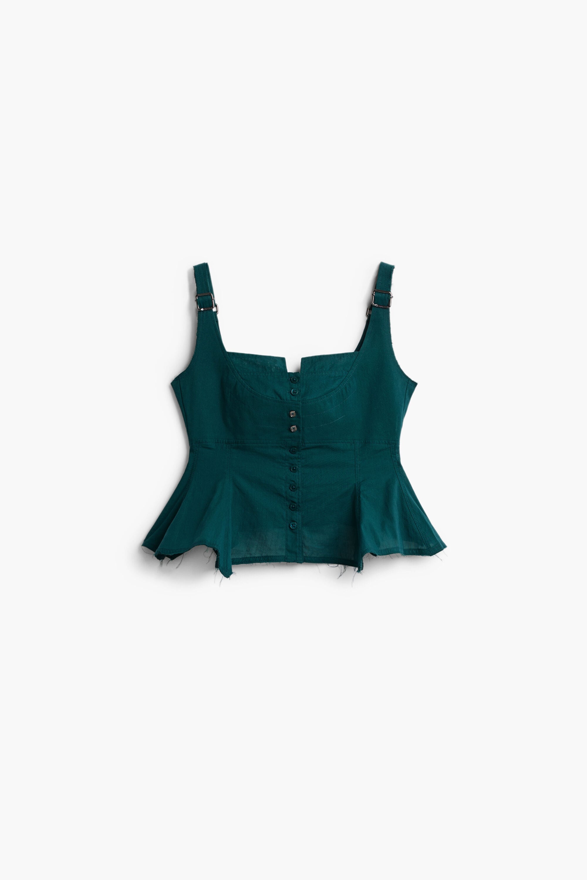 Blusa tirantes botones, Algodon, Blanco, L