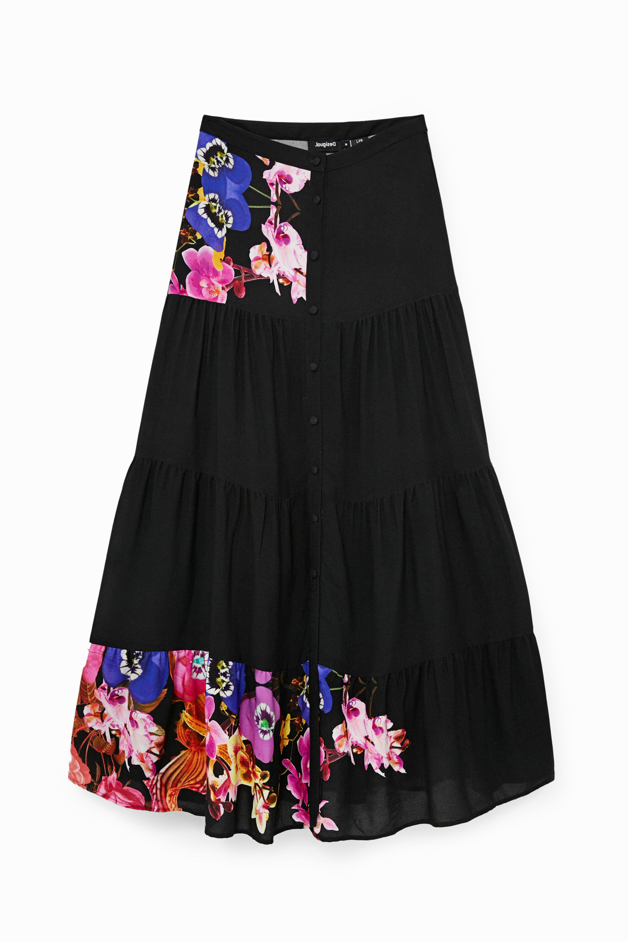 Falda larga desigual shop