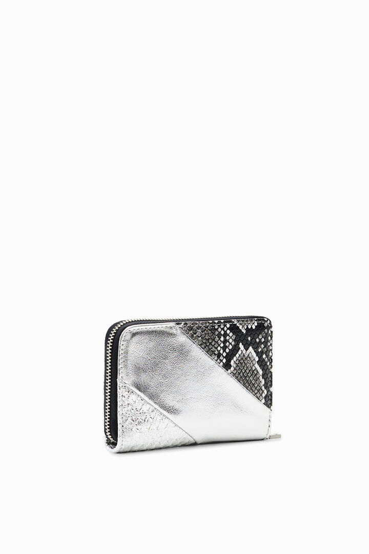 Small metallic patchwork wallet | Desigual