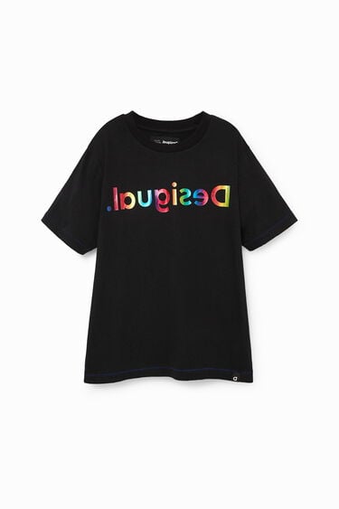T-shirt met logo in regenboogkleuren | Desigual