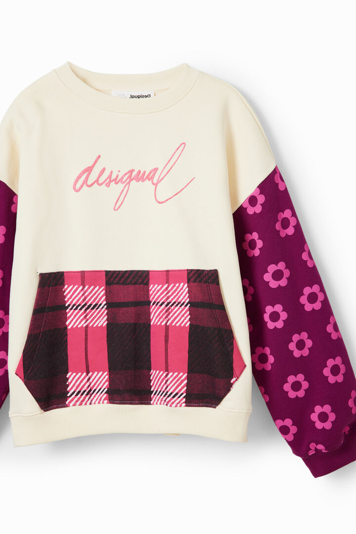 Sudadera cuadros flores | Desigual
