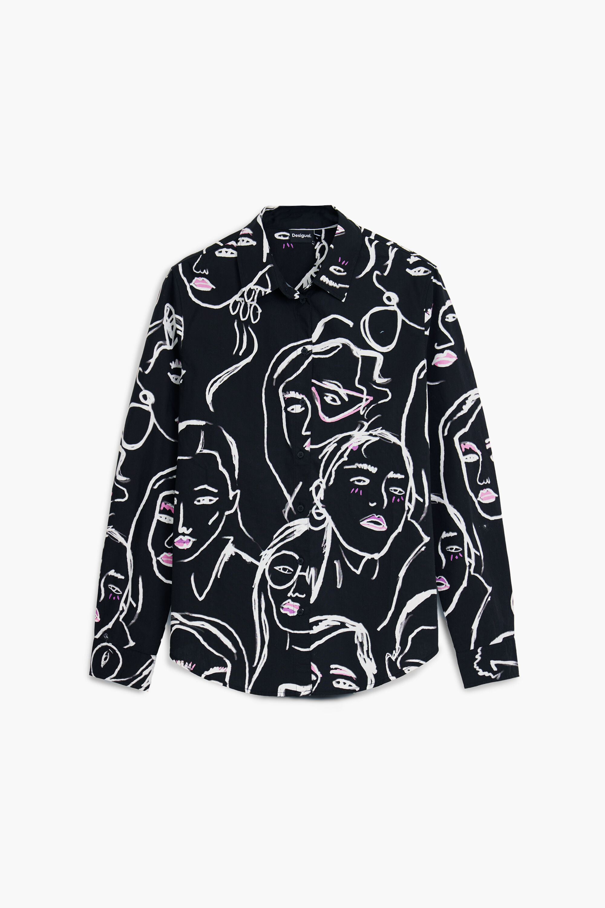 Camisa estampado caras - BLACK - S