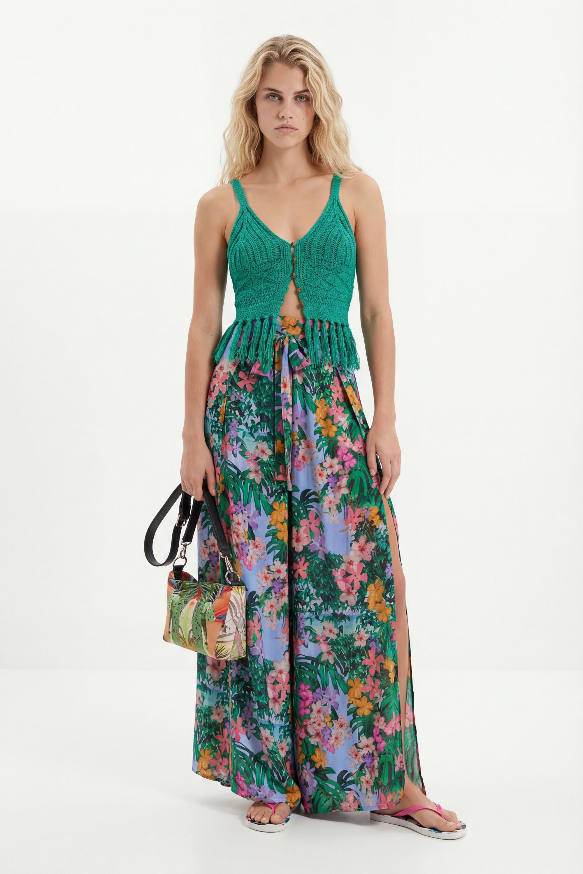 Desigual, Culotte mit Schlitzen, Viskose, M