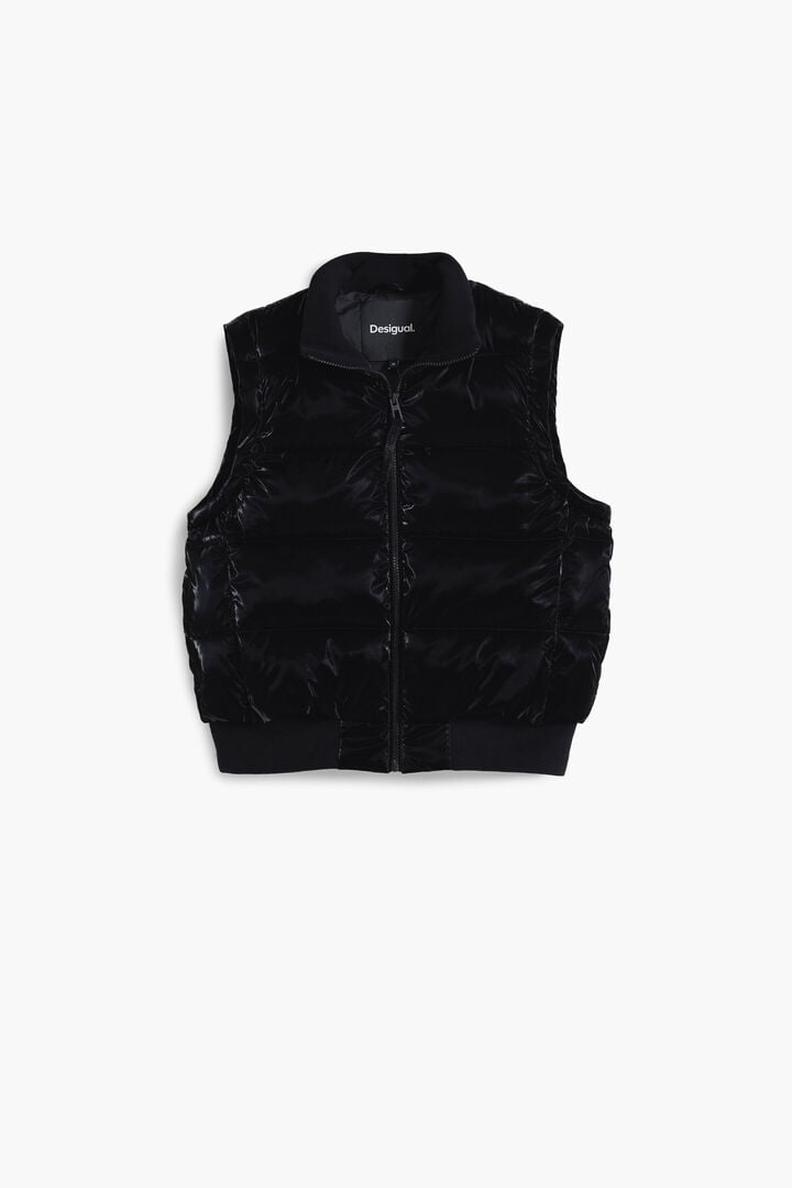 Chaqueta acolchada convertible brillante