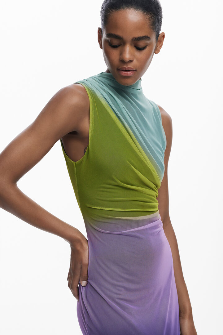 Gradient tulle midi dress | Desigual