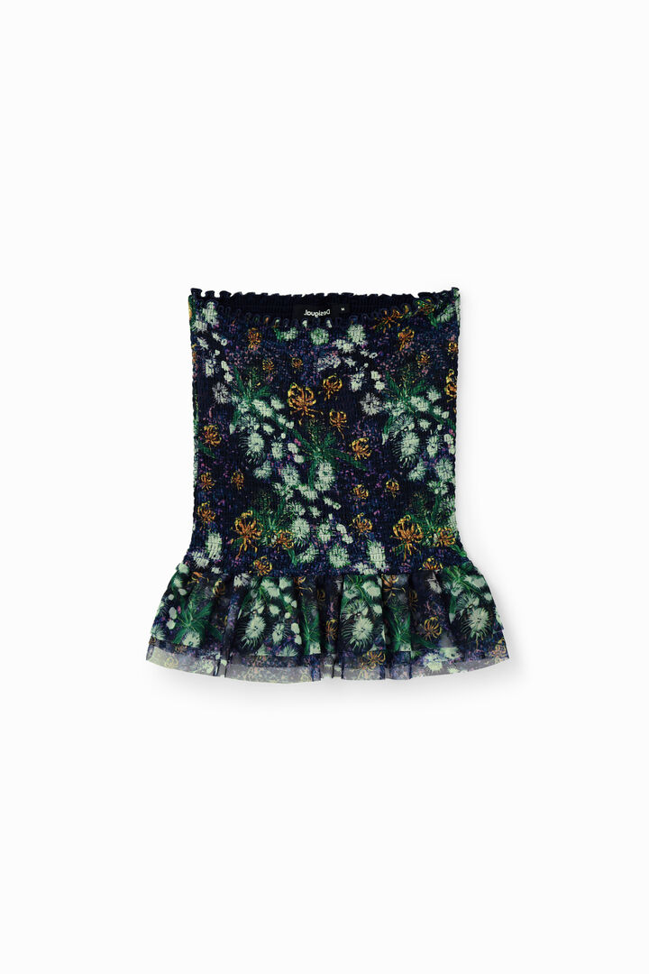 Slim floral mini skirt