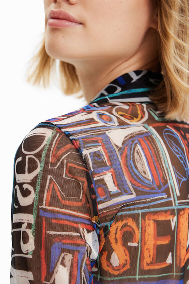 Short slim tulle shirt | Desigual