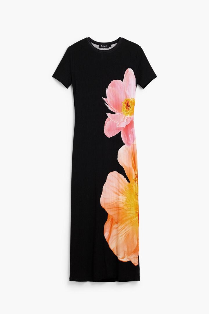 Robe longue &agrave; fleurs