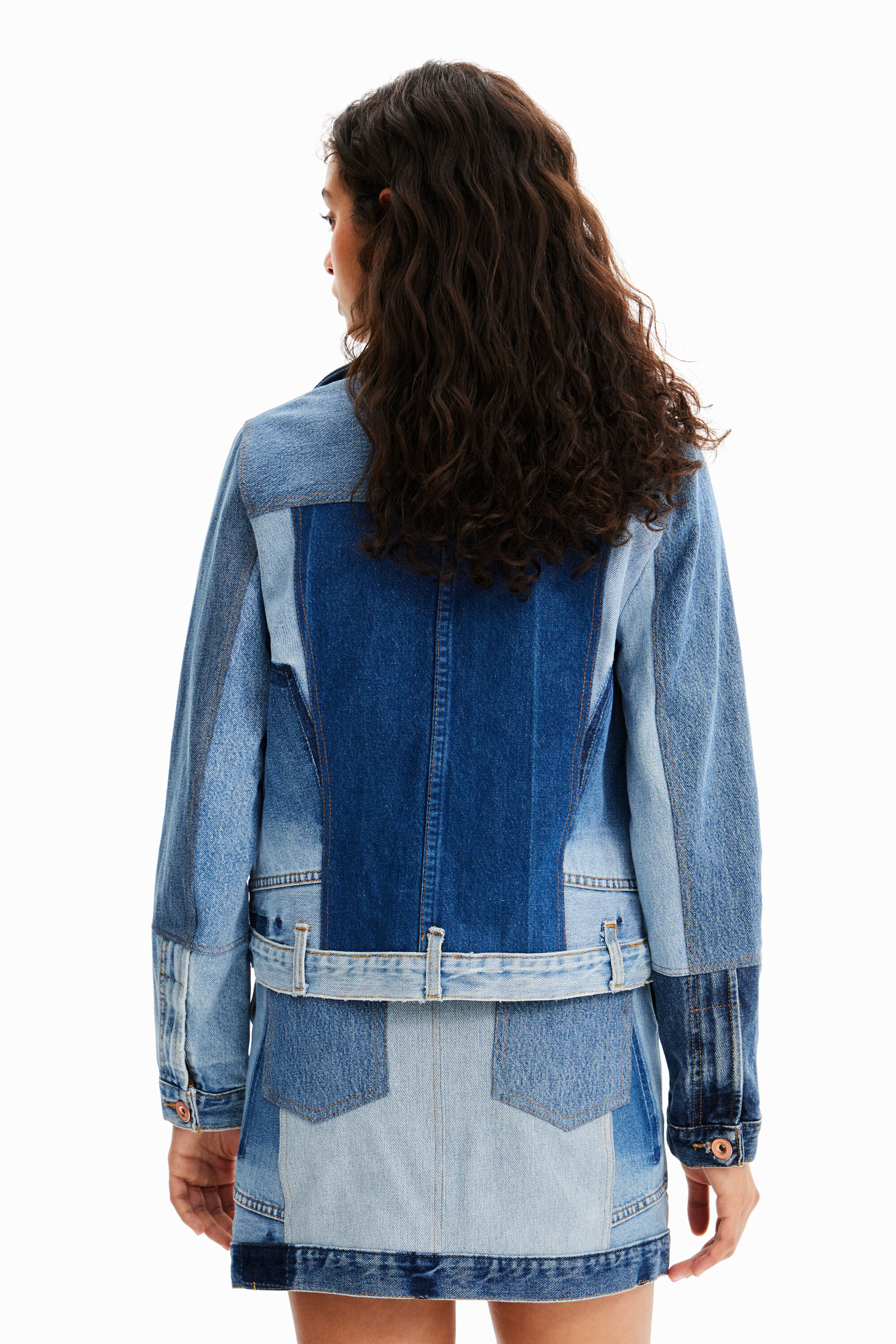 Upcycling デニムバイカージャケット | Desigual.com