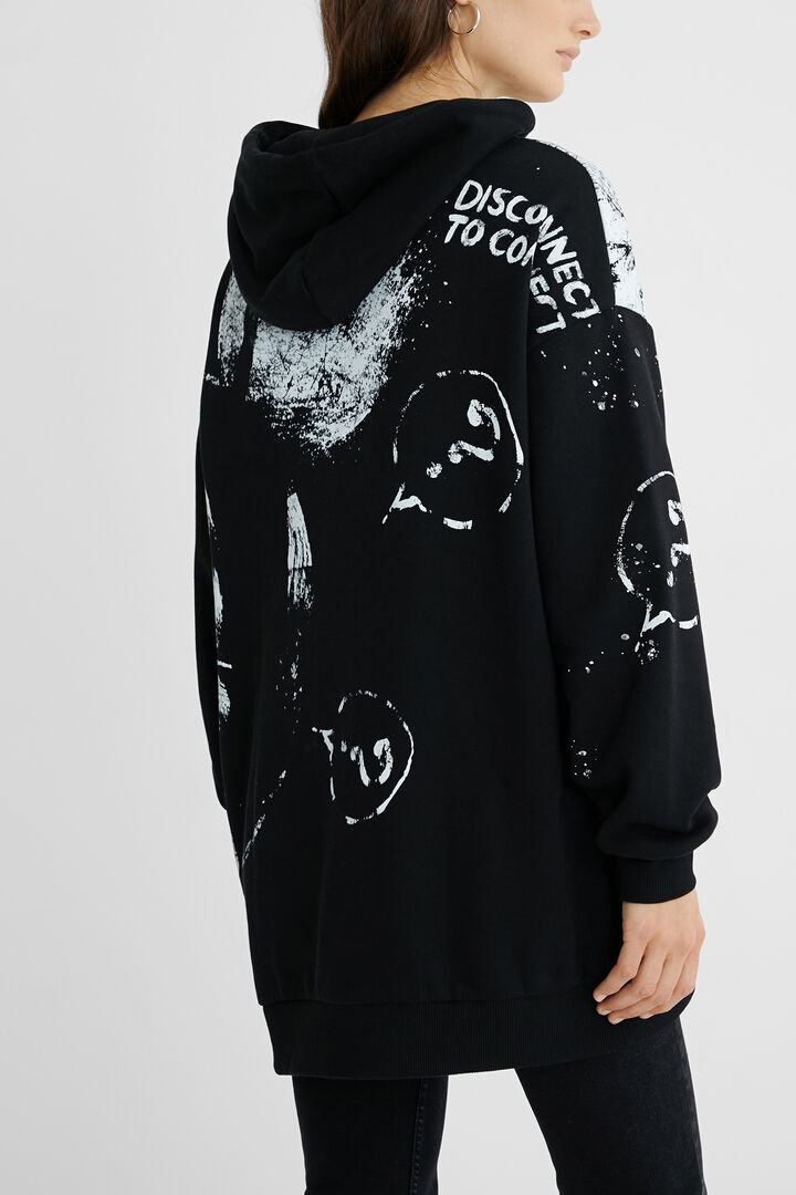 Sudadera oversize capucha algodón | Desigual