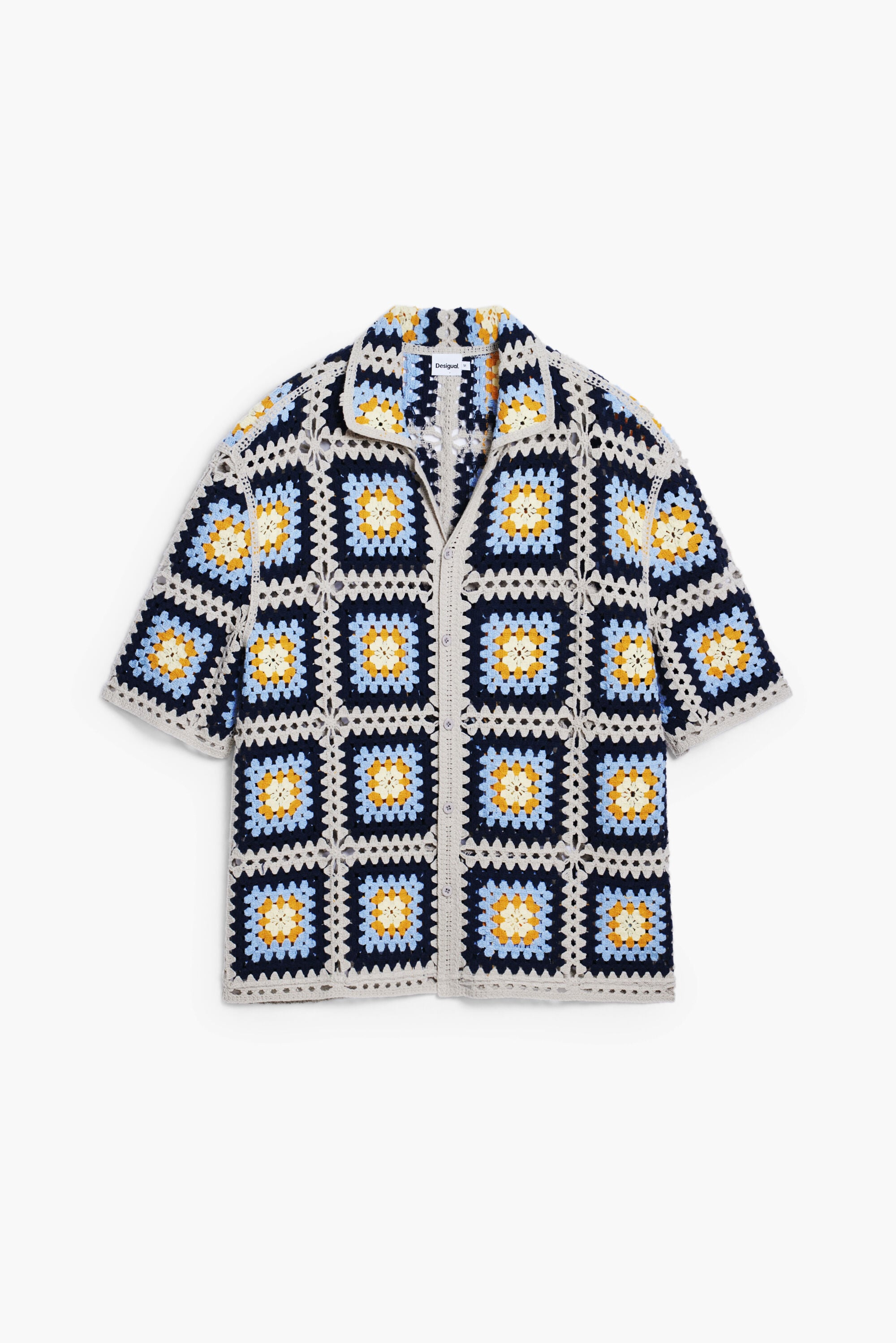 Camisa manga corta crochet