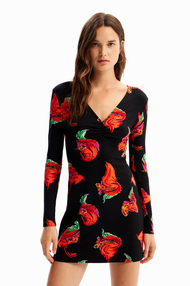 Ribbed floral mini dress | Desigual