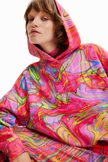 María Escoté oversize psychedelic hoodie | Desigual