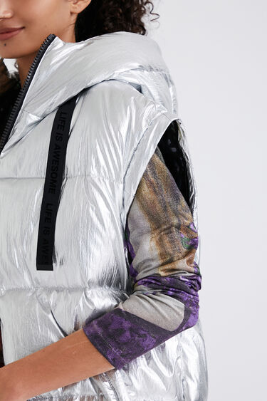 Quilted jacket with removable sleeves | Desigual