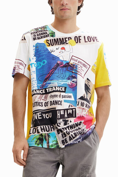 Camiseta manga corta periódico | Desigual