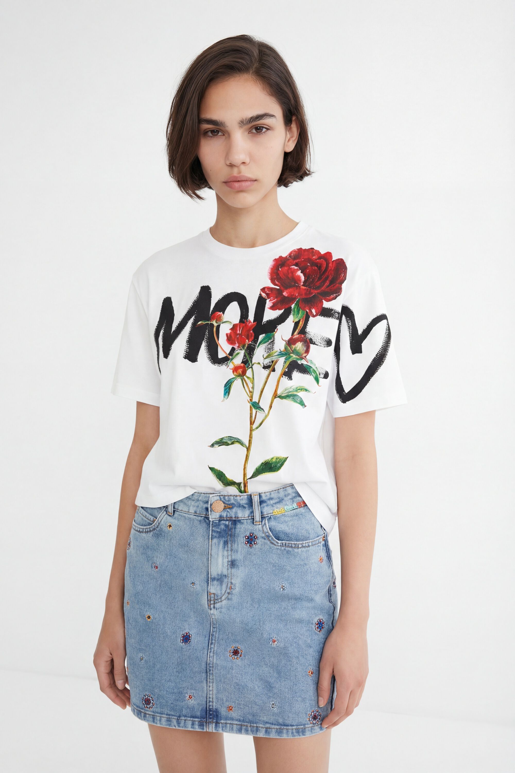 Desigual, Jeans-Minirock Mandalas, Baumwolle, Blau, 34
