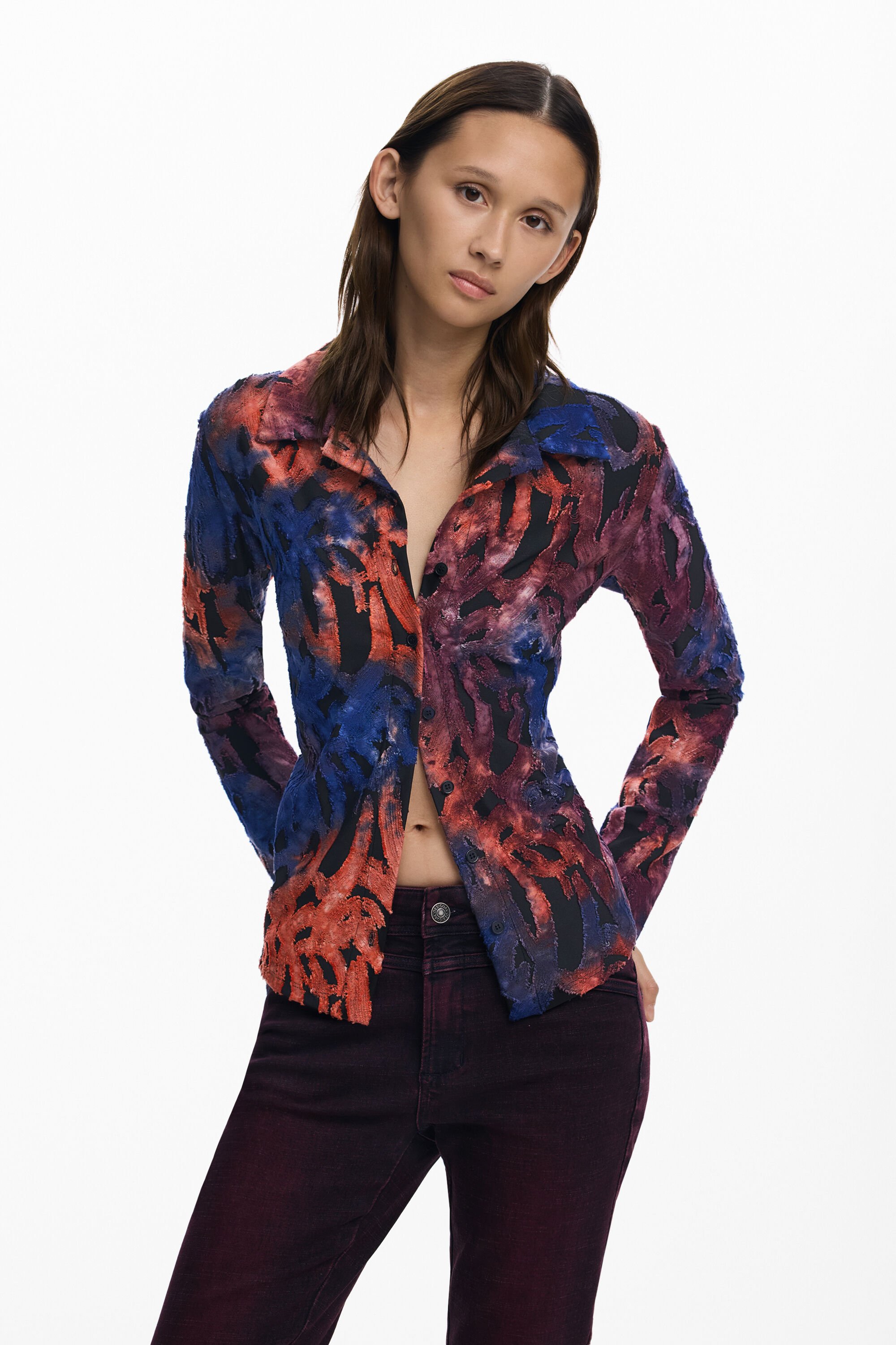 Desigual Arty shirt met knopen - BLACK