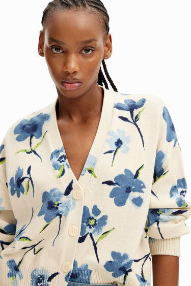 Càrdigan oversize flors | Desigual