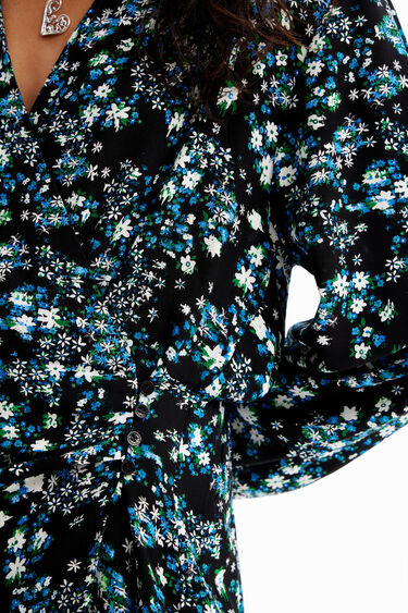 Vestit curt creuat flors | Desigual