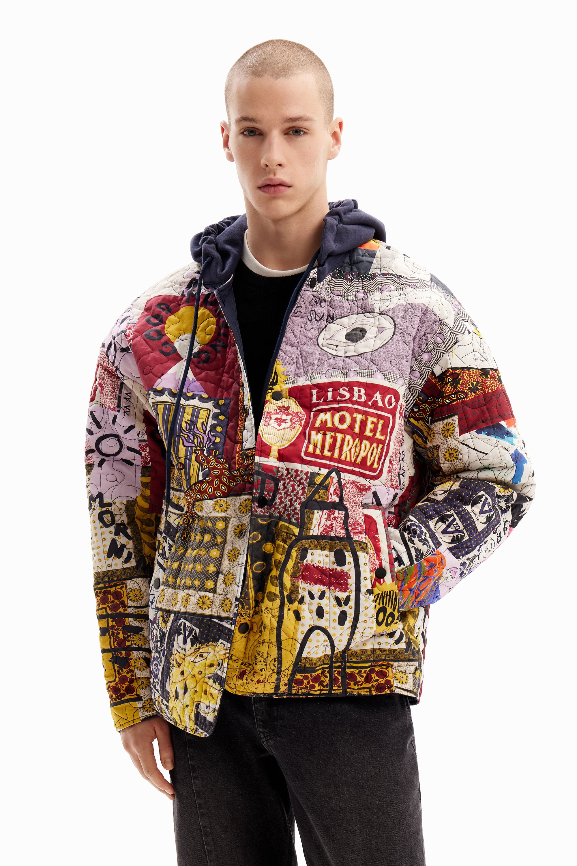 Desigual Reversible patchwork quilted jacket
