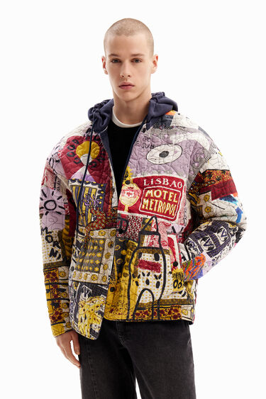 Beidseitig tragbare Steppjacke Patchwork | Desigual