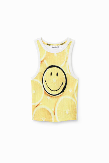 Camiseta slim canalé Smiley® | Desigual