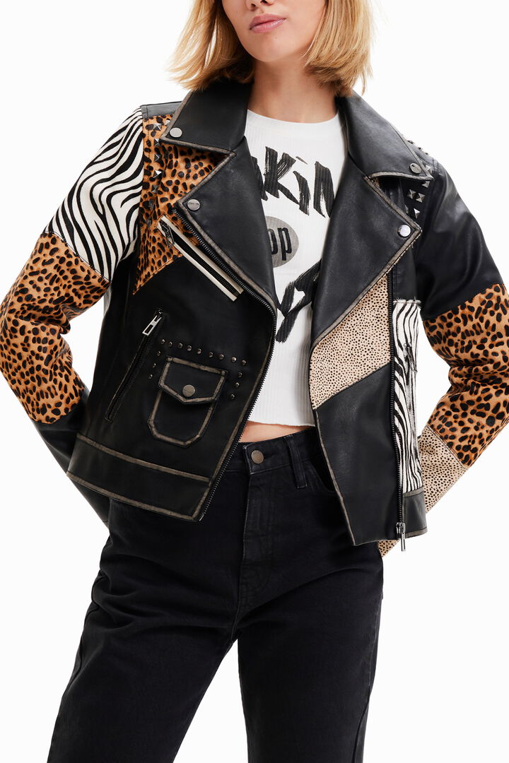 Animal print biker jacket | Desigual