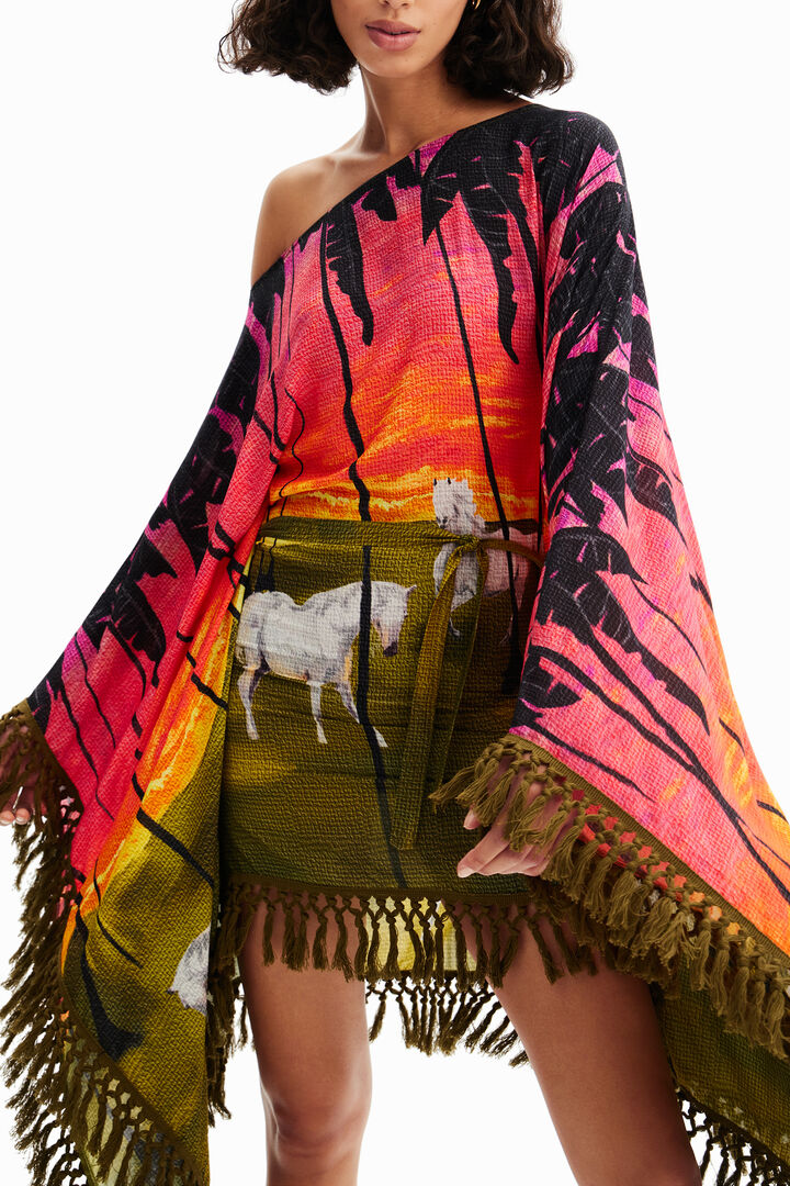 Robe poncho courte Stella Jean | Desigual