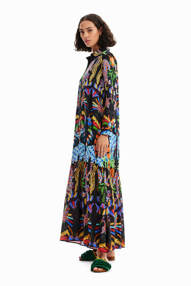 Stella Jean maxi shirt dress | Desigual