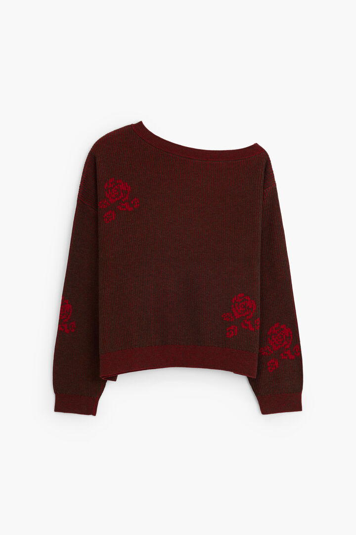 Feinstrickpullover mit Blumen