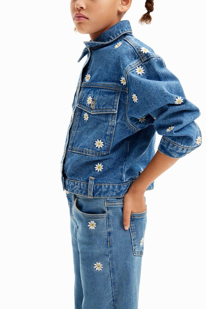 Chaqueta vaquera trucker margaritas | Desigual