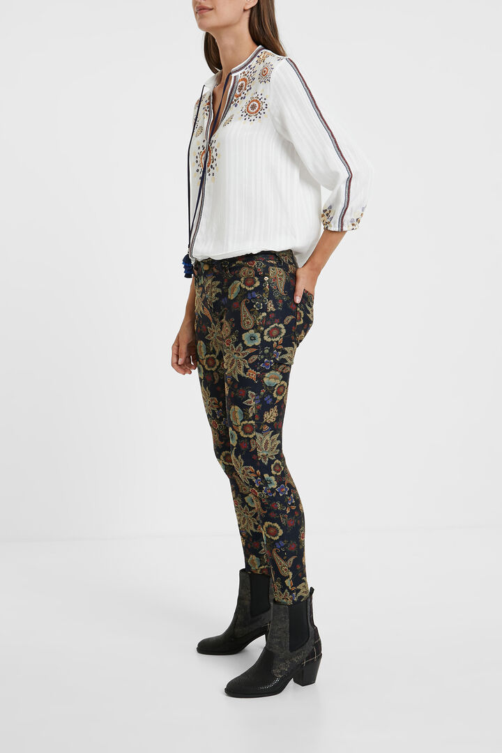 Skinny floral trousers | Desigual