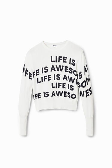 Jersei cropped "Life is awesome" | Desigual