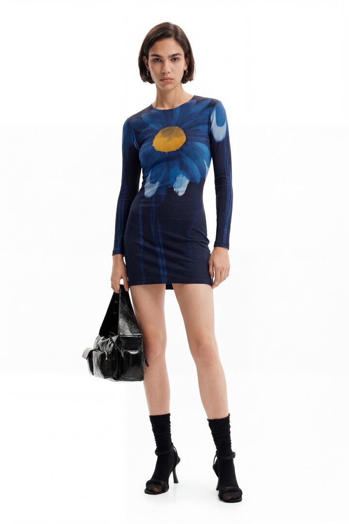 Ribbed daisy mini dress | Desigual