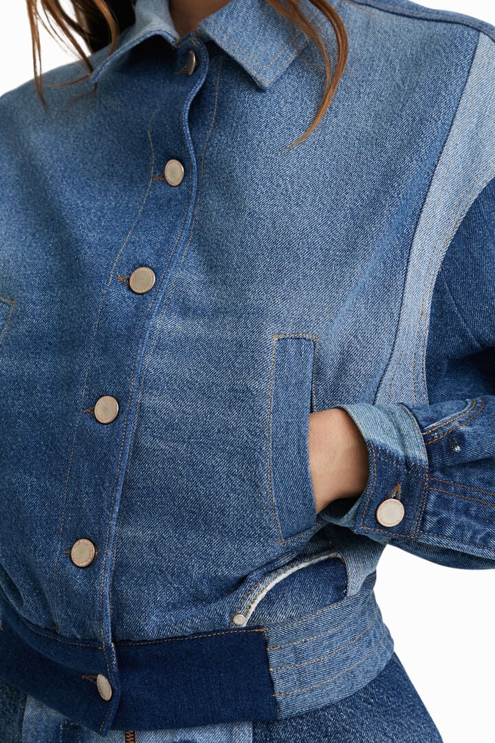 Upcycled cropped denim jacket | Desigual