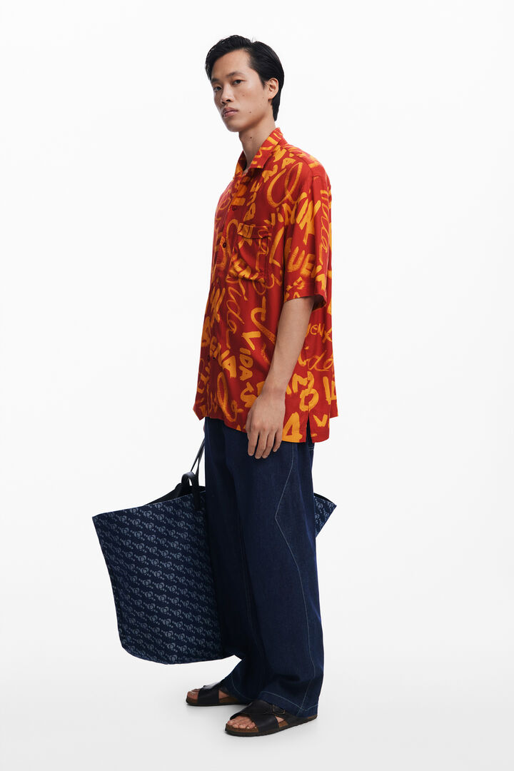 Short-sleeve lettering shirt | Desigual