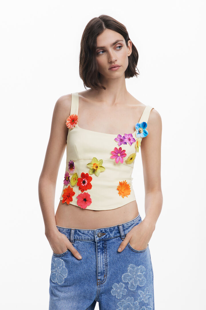 Tyler McGillivary floral corset blouse | Desigual