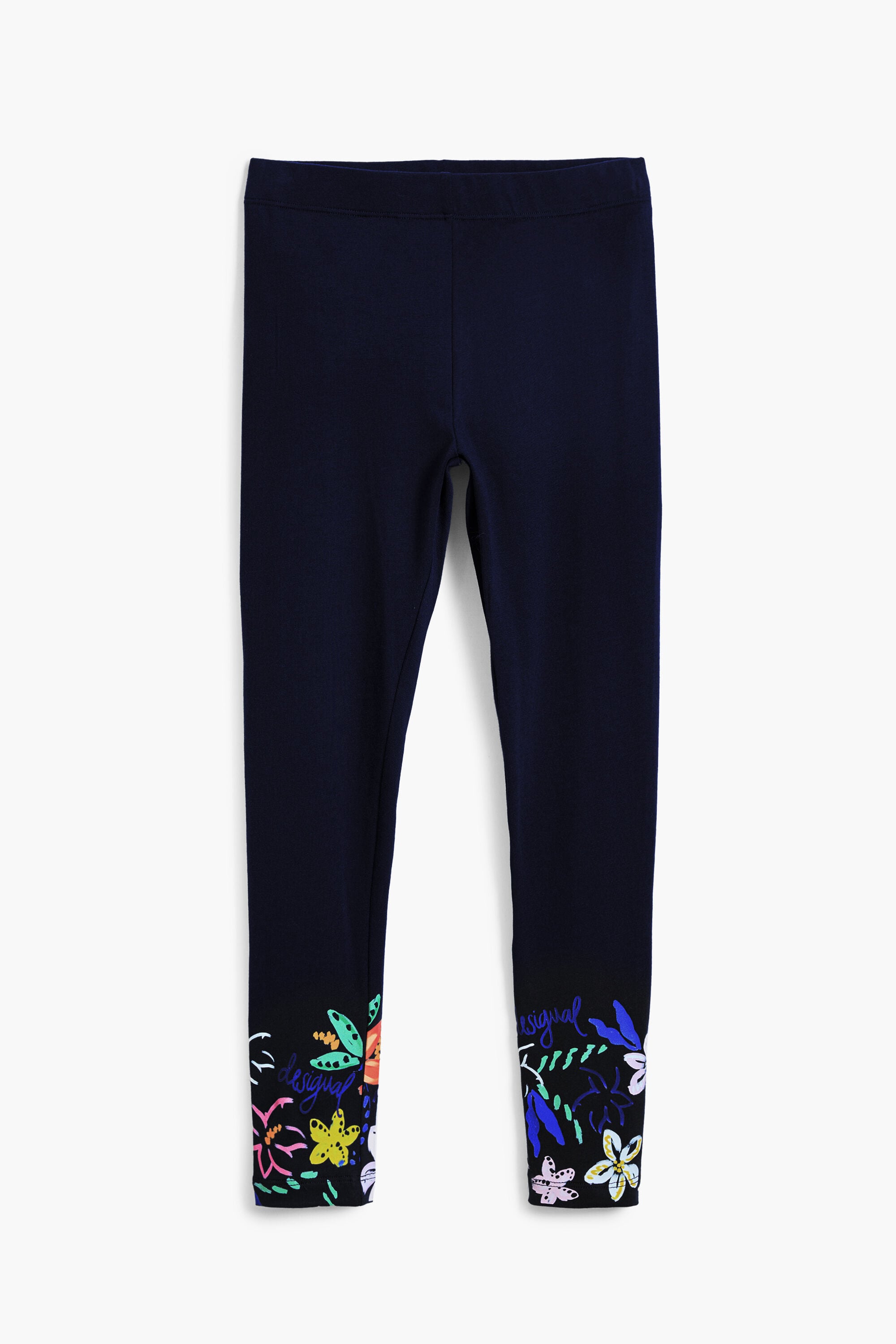 Desigual, Leggings flores, Algodon, Azul