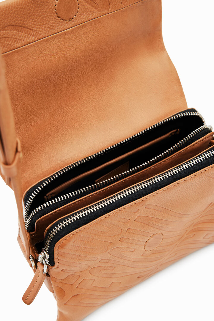 Small leather logo crossbody bag | Desigual