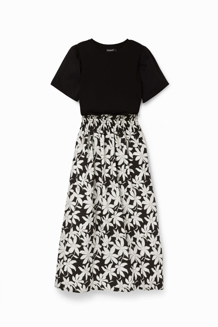 Abito midi floreale combinato | Desigual