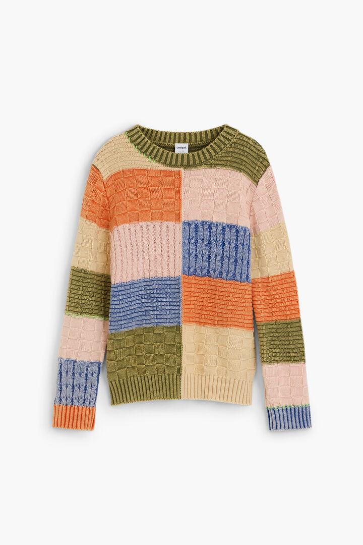 Knit sweater with patches | Desigual