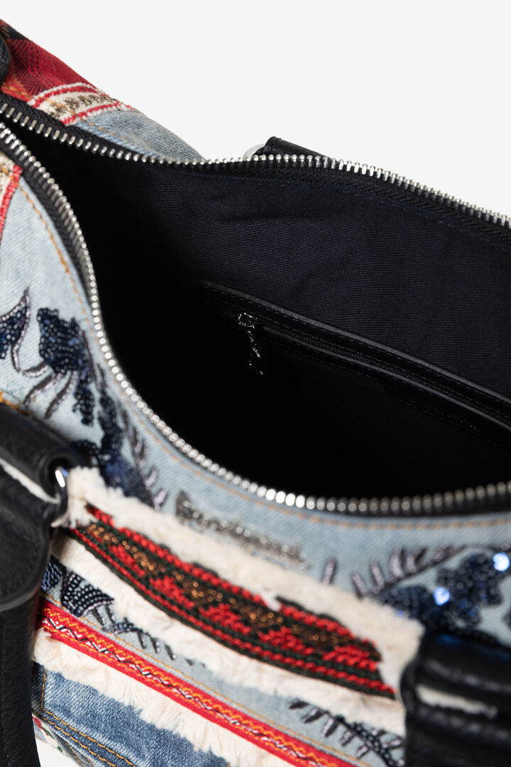 Patches red and denim shoulder bag | Desigual