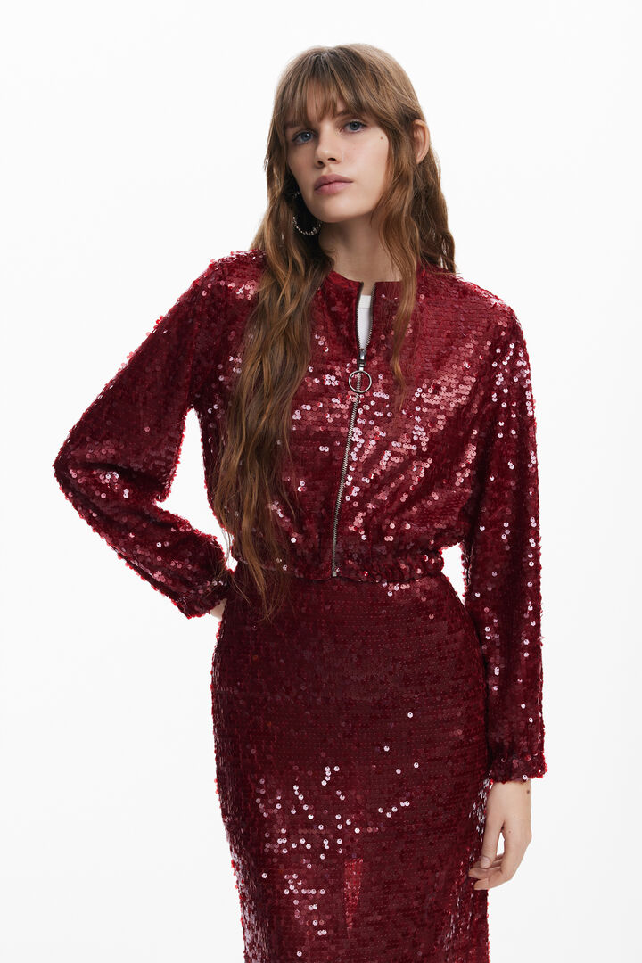 Bomber jacket with shine