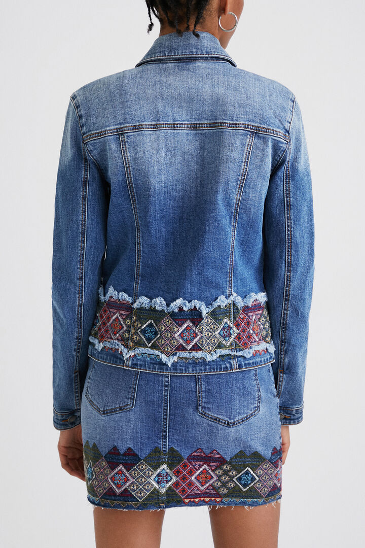 Denim jacket with border | Desigual